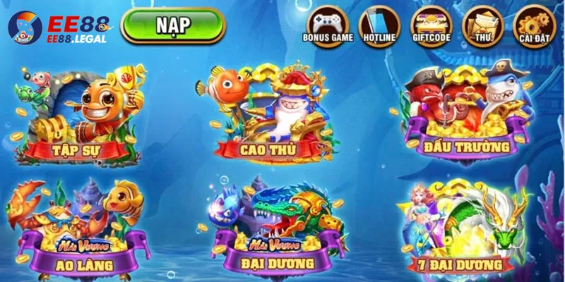 Game Vua Săn Cá có 6 chế độ chơi để ngư dân thoải mái lựa chọn